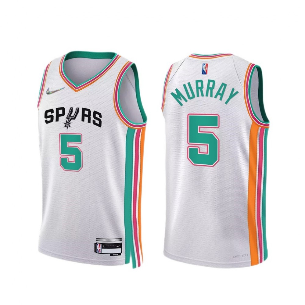 Men's San Antonio Spurs Dejounte Murray #5 White Swingman NBA Jersey - City Edition-Pro Kit Vault | Brand New 26/27 Sports Jerseys
